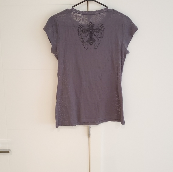 Sheer rhinestone cross gothic tshirt - Picture 4 of 9